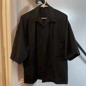 Muji Oversized Black Boxy Fit Nylon Breathable Shirt *Read Description* Altered